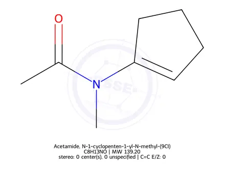 Chemical structure of Acetamide, N-1-cyclopenten-1-yl-N-methyl-(9CI)