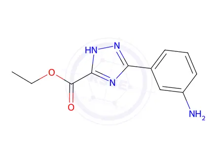 Chemical structure of Ethyl 3-(3-aminophenyl)-1H-1,2,4-triazole-5-carboxylate
