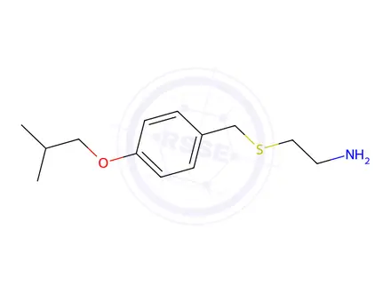 Chemical structure of 2-((4-Isobutoxybenzyl)thio)ethan-1-amine