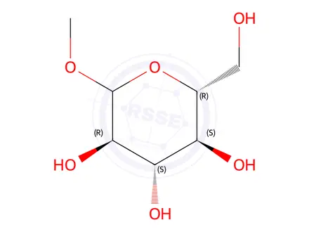 Chemical structure of (2R,3S,4S,5R)-2-(hydroxymethyl)-6-methoxytetrahydro-2H-pyran-3,4,5-triol