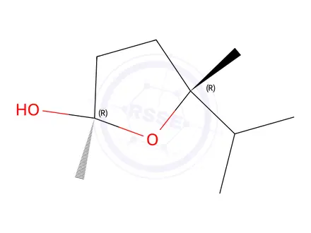 Chemical structure of 2-Furanol,tetrahydro-2,5-dimethyl-5-(1-methylethyl)-,(2R-trans)-(9CI)