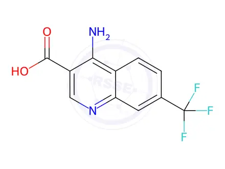 Chemical structure of 4-Amino-7-(trifluoromethyl)quinoline-3-carboxylic acid