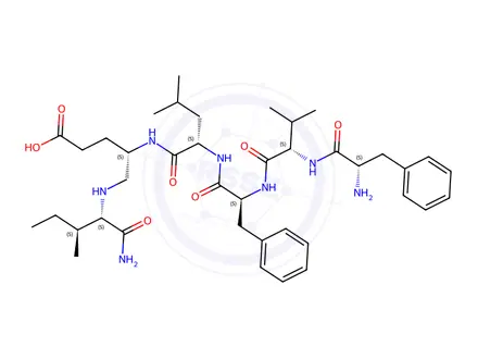 Chemical structure of phenylalanyl-valyl-phenylalanyl-psi(methylamino)leucyl-glutamyl-isoleucineamide