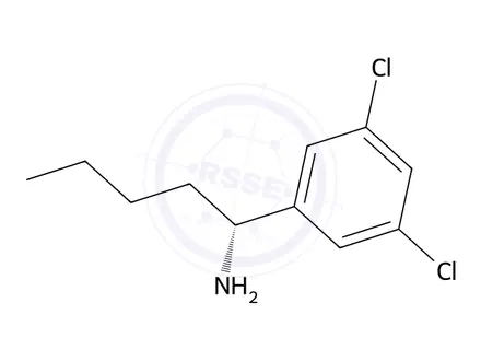 Chemical structure of (R)-1-(3,5-dichlorophenyl)pentan-1-amine