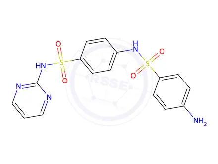 Chemical structure of 4-amino-N-(4-(N-(pyrimidin-2-yl)sulfamoyl)phenyl)benzenesulfonamide
