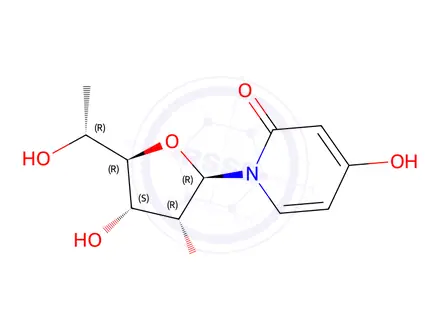 Chemical structure of 5'(R)-C-Methyl-3-deazauridine