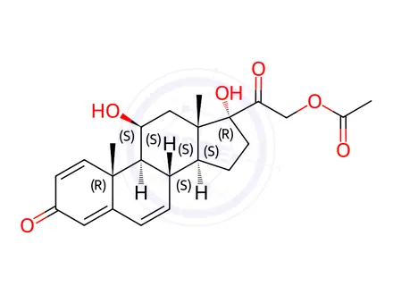 Chemical structure of 6,7-Dehydro Prednisolone 21-Acetate