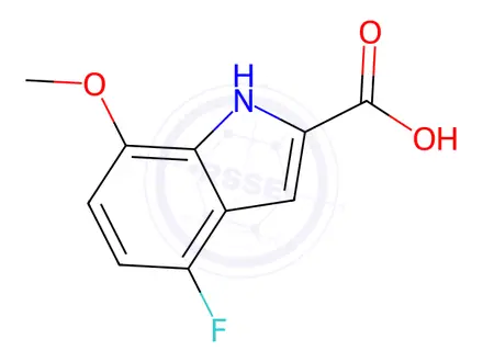 Chemical structure of 4-fluoro-7-methoxy-1H-indole-2-carboxylic acid