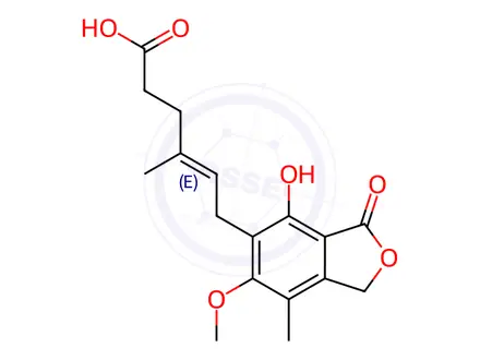 Chemical structure of Mycophenolic Acid (Mycophenolate Mofetil EP Impurity F)