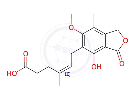 Chemical structure of Mycophenolate Sodium Impurity 12 ((Z)-Mycophenolic Acid)