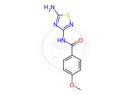 Chemical structure of Benzamide, N-(5-amino-1,2,4-thiadiazol-3-yl)-4-methoxy-(9CI)