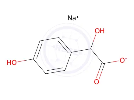 Chemical structure of sodium (±)-4-hydroxyphenylglycolate