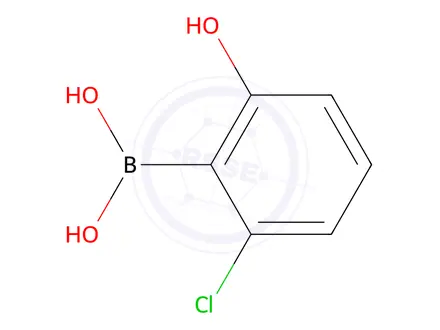 Chemical structure of 2-Chloro-6-hydroxyphenylboronic Acid
