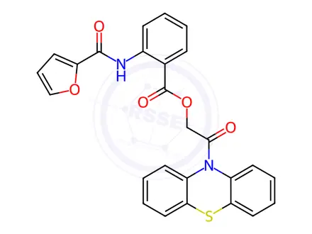 Chemical structure of Benzoic acid, 2-[(2-furanylcarbonyl)amino]-, 2-oxo-2-(10H-phenothiazin-10-yl)ethyl ester