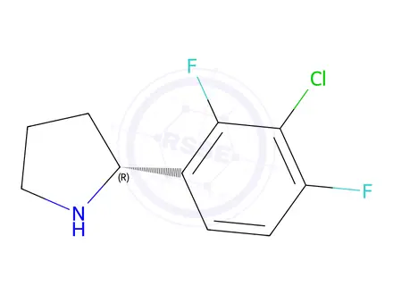 Chemical structure of (R)-2-(3-chloro-2,4-difluorophenyl)pyrrolidine