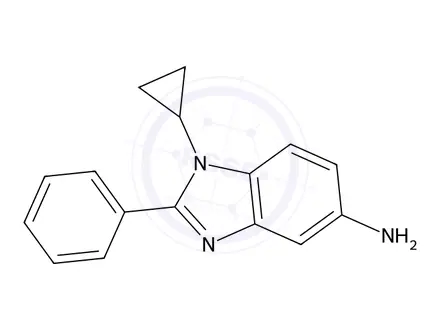 Chemical structure of 1-Cyclopropyl-2-phenyl-1H-benzo[d]imidazol-5-amine