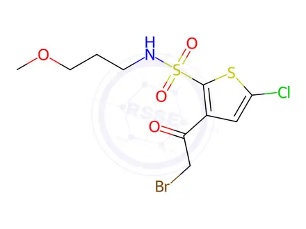 Chemical structure of 3-(2-Bromoacetyl)-5-chloro-N-(3-methoxypropyl)-2-thiophenesulfonamide