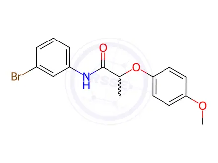 Chemical structure of N-(3-Bromophenyl)-2-(4-methoxyphenoxy)propanamide