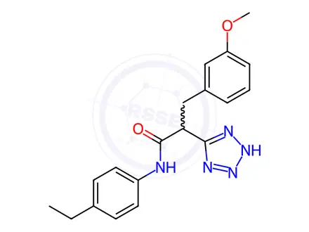 Chemical structure of N-(4-Ethylphenyl)-3-(3-methoxyphenyl)-2-(2H-1,2,3,4-tetrazol-5-yl)propanamide