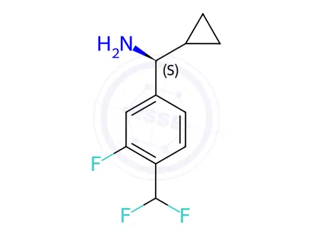 Chemical structure of (1S)-[4-(DIFLUOROMETHYL)-3-FLUOROPHENYL]CYCLOPROPYLMETHYLAMINE