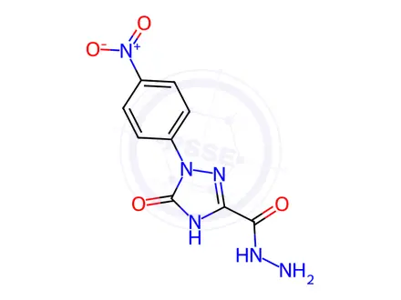 Chemical structure of 2-(4-nitrophenyl)-3-oxo-1H-1,2,4-triazole-5-carbohydrazide