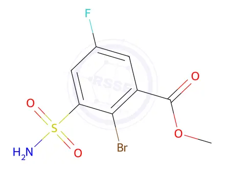 Chemical structure of Methyl 2-bromo-5-fluoro-3-sulfamoylbenzoate