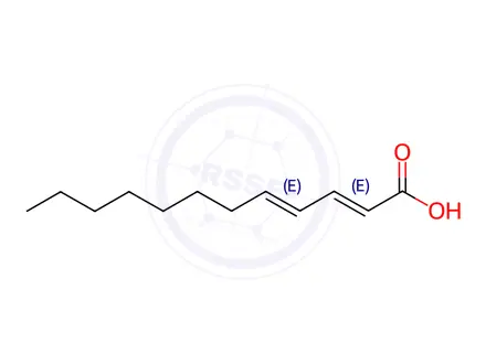 Chemical structure of (2E,4E)-2,4-Dodecadienoic acid