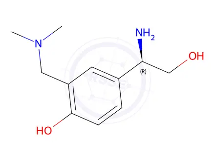 Chemical structure of (r)-4-(1-Amino-2-hydroxyethyl)-2-((dimethylamino)methyl)phenol