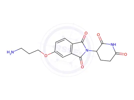 Chemical structure of 5-(3-aminopropoxy)-2-(2,6-dioxo-3-piperidyl)isoindoline-1,3-dione