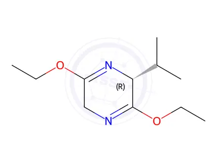 Chemical structure of (R)-2,5-Dihydro-3,6-diethoxy-2-isopropylpyrazine