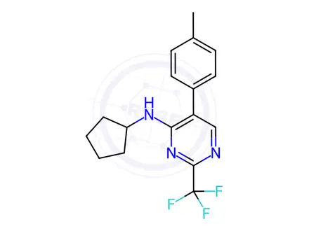 Chemical structure of N-Cyclopentyl-5-(p-tolyl)-2-(trifluoromethyl)pyrimidin-4-amine