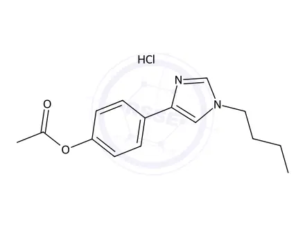 Chemical structure of 4-(1-Butyl-1H-imidazol-4-yl)phenyl acetate hydrochloride
