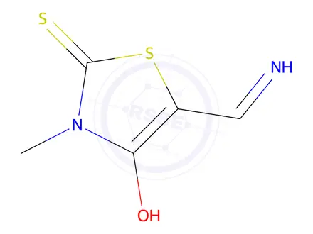 Chemical structure of 5-(Aminomethylene)-3-methyl-2-thioxothiazolidin-4-one