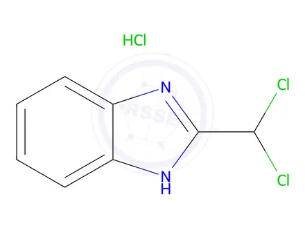 Chemical structure of 2-(dichloromethyl)benzimidazole hydrochloride