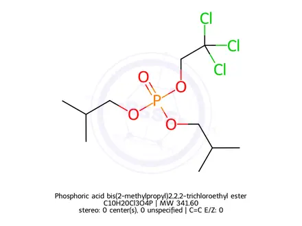 Chemical structure of Phosphoric acid bis(2-methylpropyl)2,2,2-trichloroethyl ester