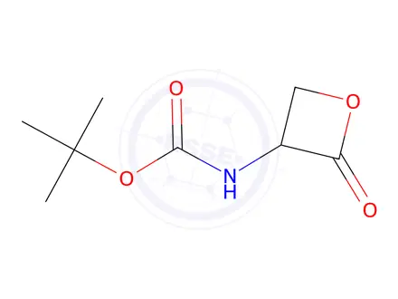 Chemical structure of Carbamic acid, (2-oxo-3-oxetanyl)-, 1,1-dimethylethyl ester (9CI)