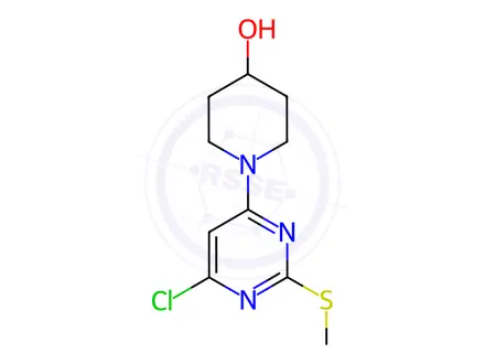Chemical structure of 1-(6-Chloro-2-(methylthio)pyrimidin-4-yl)piperidin-4-ol