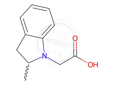 Chemical structure of (2-methyl-2,3-dihydro-1H-indol-1-yl)acetic acid hydrochloride