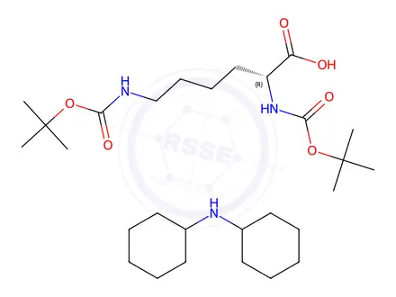 Chemical structure of Boc-D-Lys(Boc)-OH · DCHA