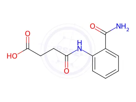 Chemical structure of 4-[2-(aminocarbonyl)anilino]-4-oxobutanoic acid