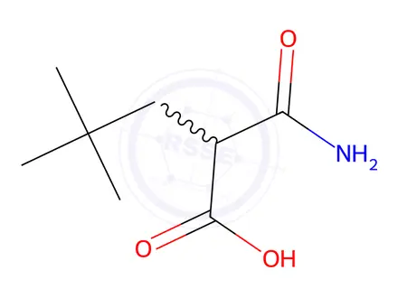Chemical structure of 2-Carbamoyl-4,4-dimethylpentanoic acid