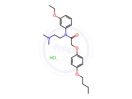 Chemical structure of Acetamide, 2-(p-butoxyphenoxy)-N-(2-(dimethylamino)ethyl)-N-(m-ethoxyphenyl)-, hydrochloride