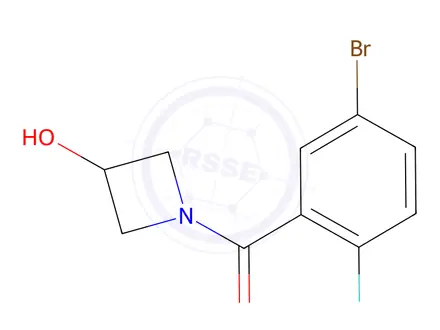 Chemical structure of (5-Bromo-2-fluorophenyl)(3-hydroxyazetidin-1-yl)methanone