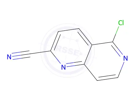 Chemical structure of 1,6-Naphthyridine-2-carbonitrile, 5-chloro-
