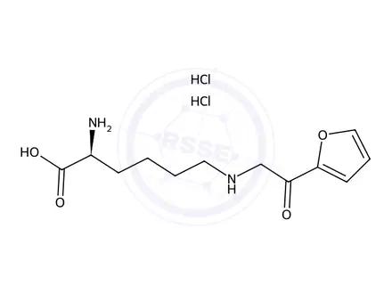 Chemical structure of N6-[2-(2-Furanyl)-2-oxoethyl]-L-lysine Dihydrochloride