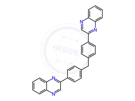 Chemical structure of 2-(4-[4-(2-Quinoxalinyl)benzyl]phenyl)quinoxaline