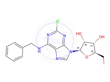 Chemical structure of 2’-Chloro-N6-benzyl adenosine