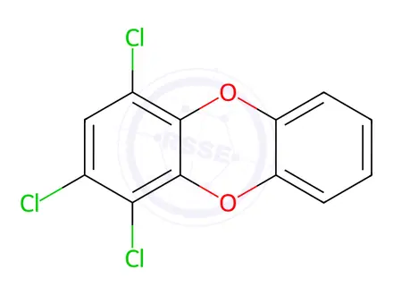 Chemical structure of 1,2,4-Trichlorodibenzo-p-dioxin