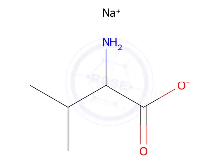 Chemical structure of (S)-2-Amino-3-methylbutyric acid sodium salt