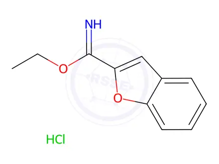 Chemical structure of Benzofuran-2-carboximidic acid ethyl ester; hydrochloride